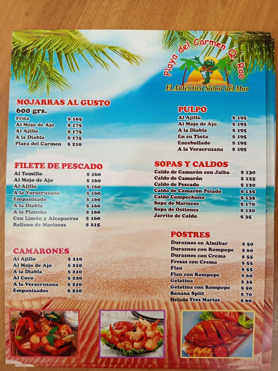 Playa del Carmen Q. Roo II Menu - Image 1